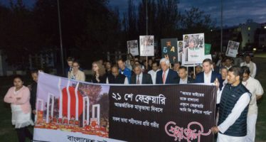 Foreigners joined Bangladeshis to pay respect to language martyrs in Canberra