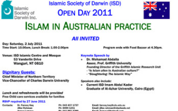 Islamic Society of Darwin Open Day 2011