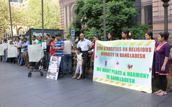 Bangladeshi people living in Australia protest at Sydney