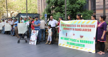 Bangladeshi people living in Australia protest at Sydney