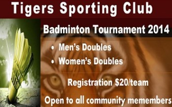 Badminton Tournament 2014 organised by Tigers Sporting Club, Canberra