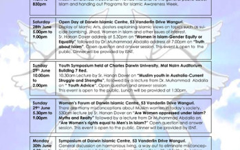 Islamic Awareness Week 27th to 30th of June 2008 in Darwin