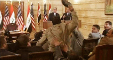 Why did Iraqi journalist hurl shoes at President Bush?