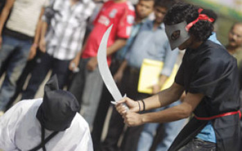 Protest by mock execution